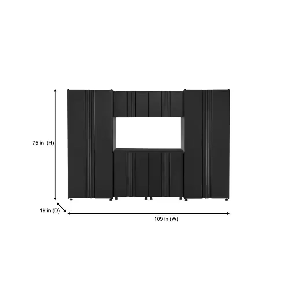 6-Piece Regular Duty Welded Steel Garage Storage System in Black (109 In. W X 75 In. H X 19.6 In. D)