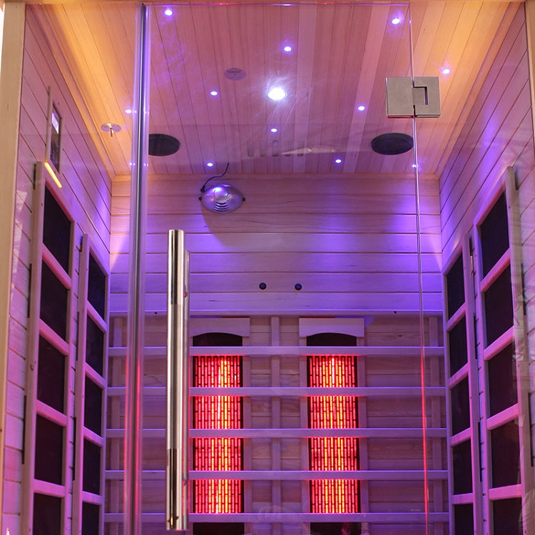 Blisspod Venetian Series 2-Person Full Spectrum Infrared Sauna – Premium Indoor Sauna with 10 Heaters | Premium Canadian Hemlock | Chromotherapy & Reflexology