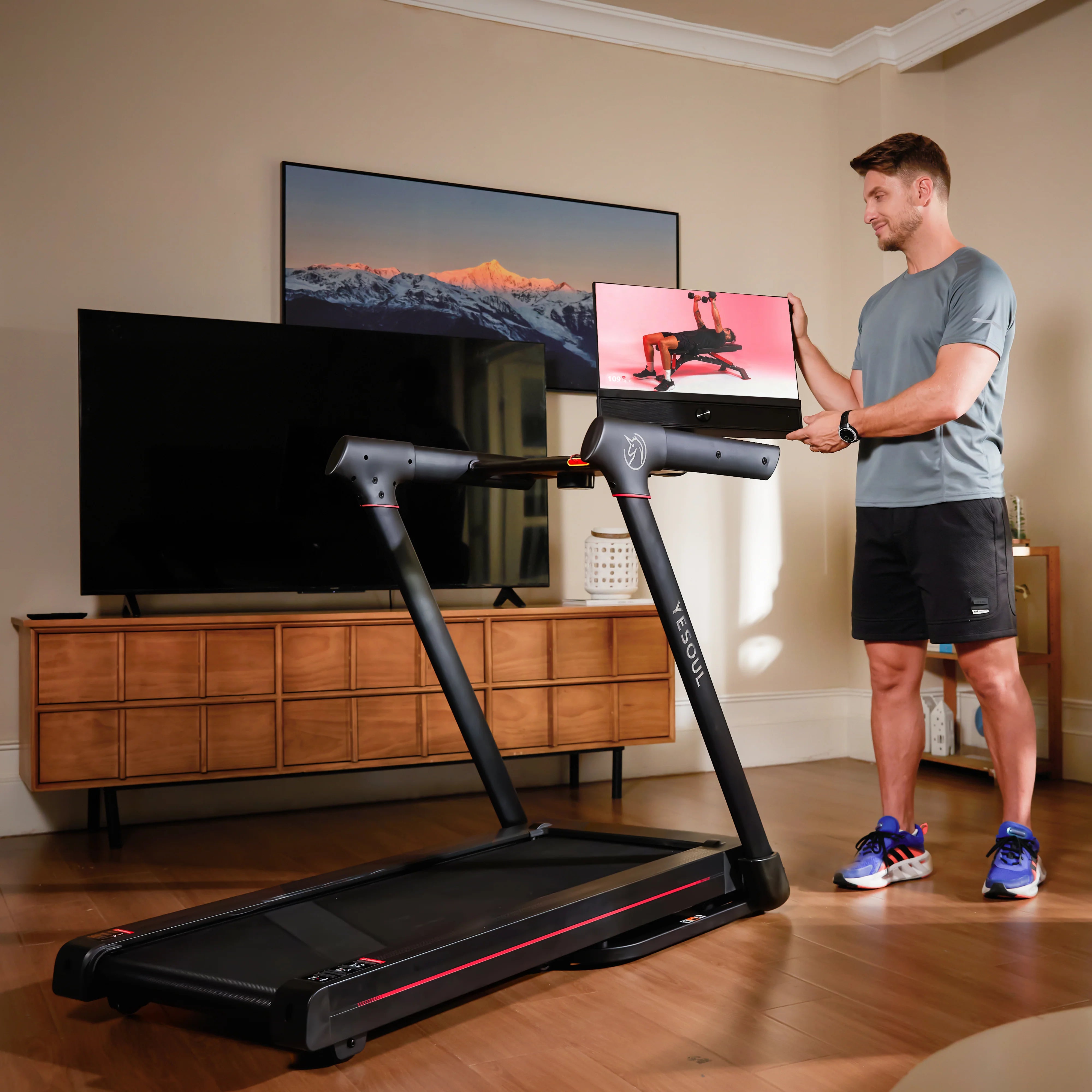 Yesoul T3S Plus Smart Treadmill – 21.5" FHD Screen, 10% Auto Incline & Quiet Brushless Motor