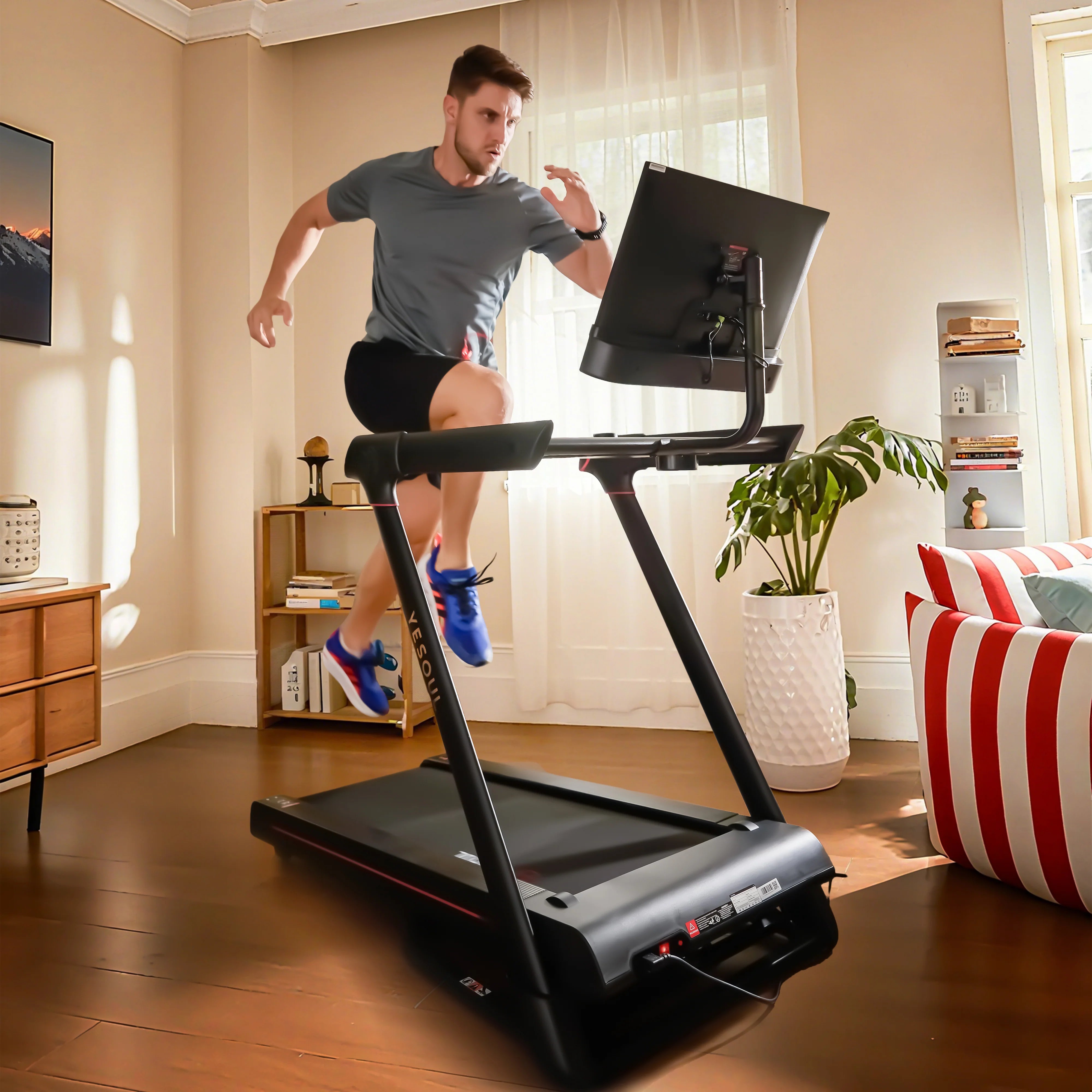 Yesoul T3S Plus Smart Treadmill – 21.5" FHD Screen, 10% Auto Incline & Quiet Brushless Motor