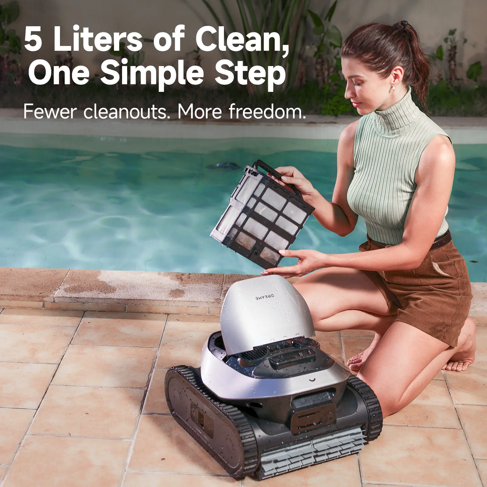 Dreame Z1 Robotic Pool Cleaner – Smart Pool Vacuum with 8000 GPH Suction & PoolSense™ Technology