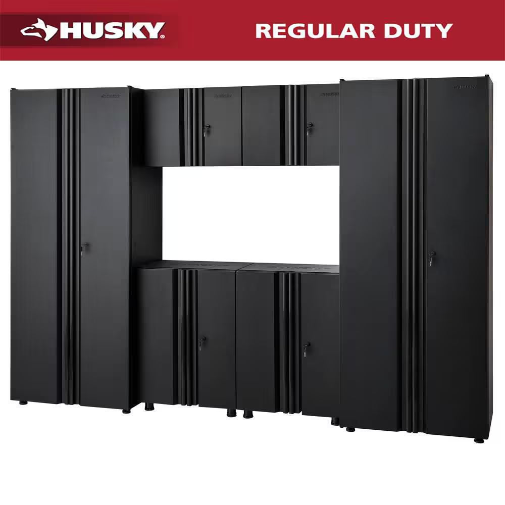 6-Piece Regular Duty Welded Steel Garage Storage System in Black (109 In. W X 75 In. H X 19.6 In. D)