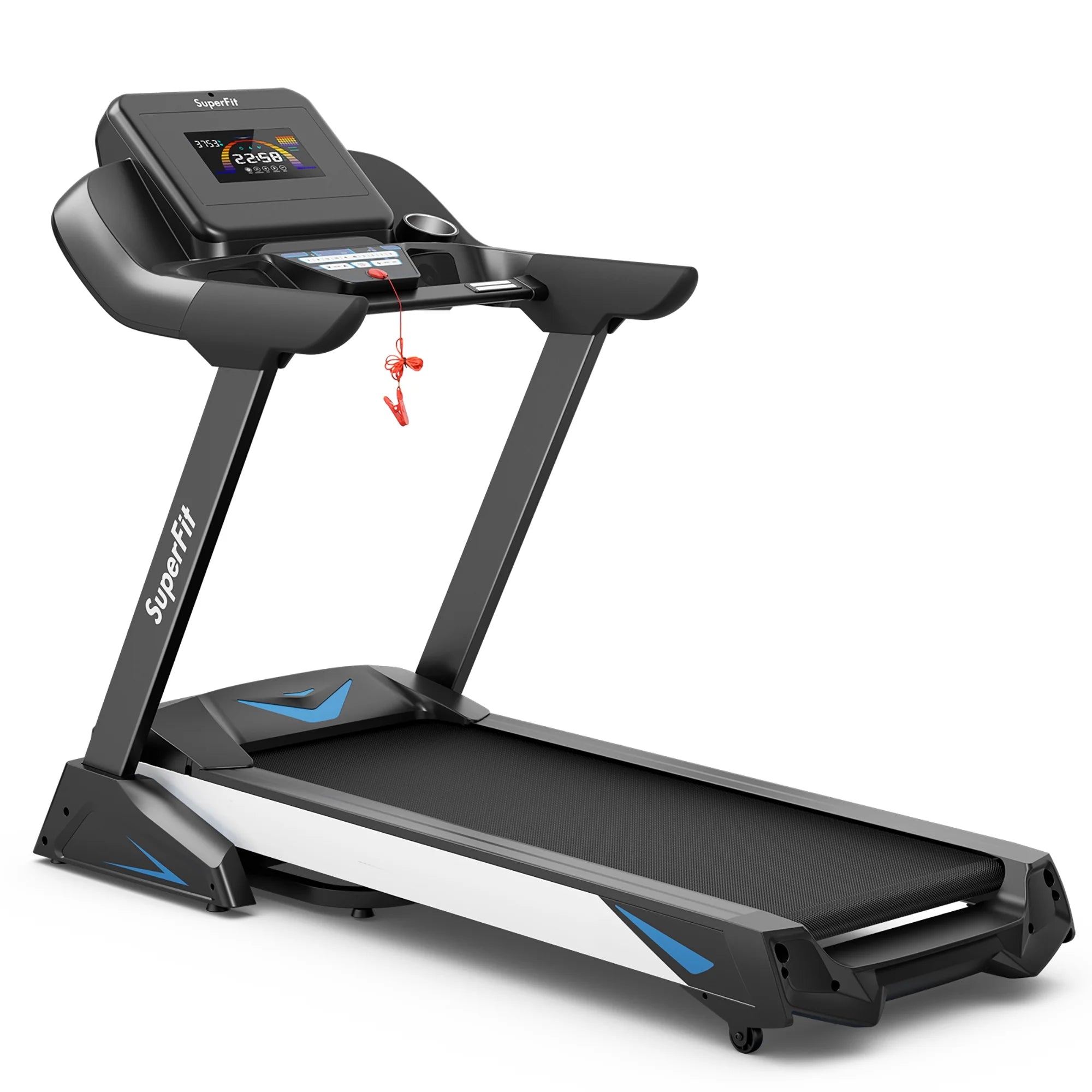 Superfit 4.75HP Electric Folding Treadmill W/APP Auto Incline Preset Programs Speakers