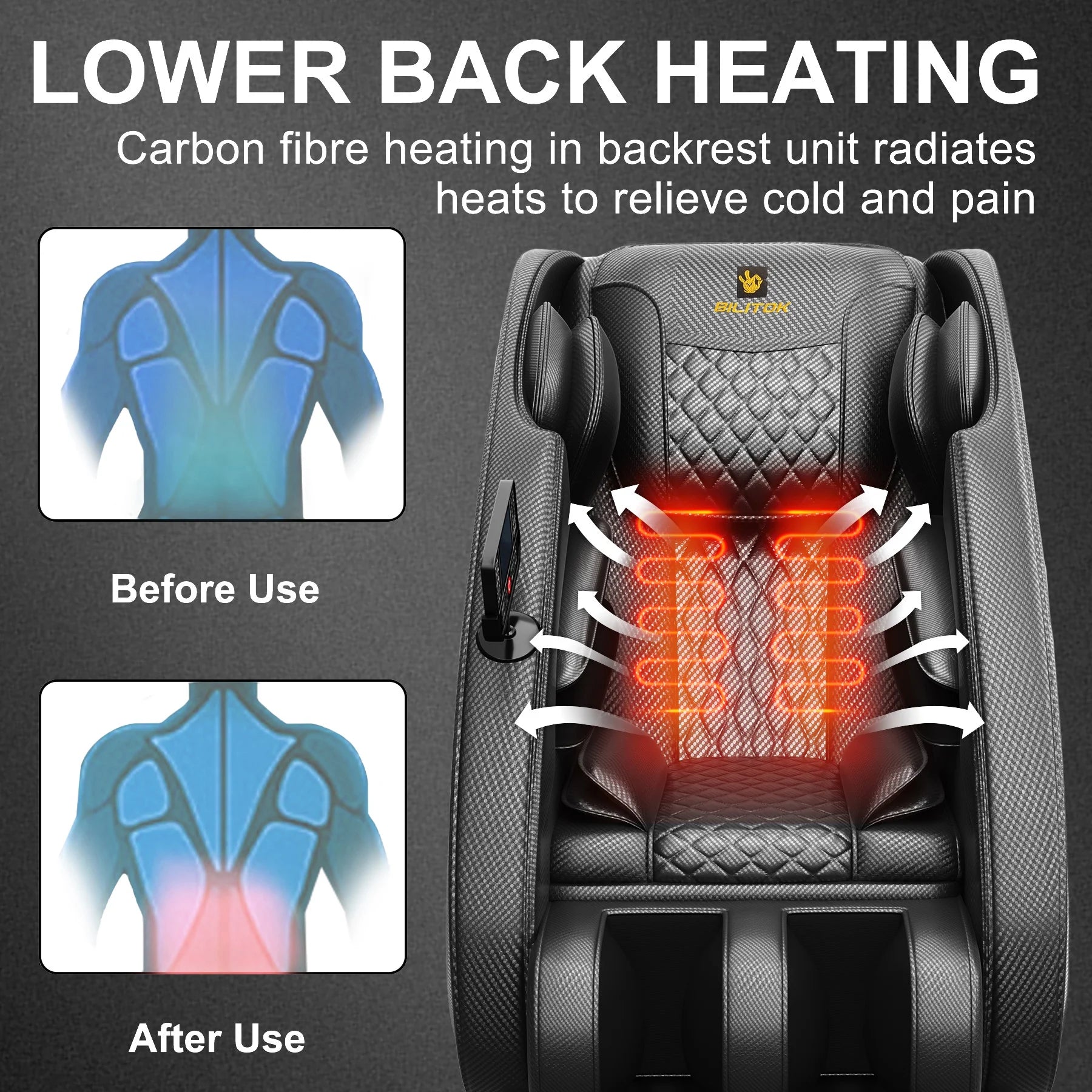 Massage Chair Recliner with Heating, Bluetooth and Full Body Massage, Black