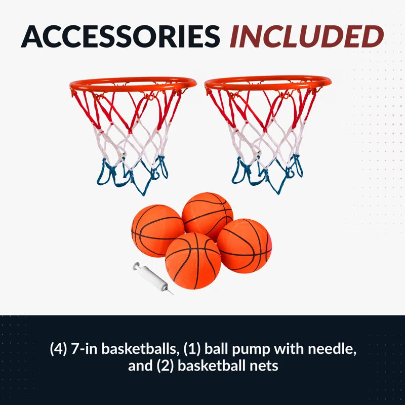 Hathaway Sure Shot 81-In Dual Basketball Arcade Game for Game Room - with LED Scoring, Foldable Indoor Basketball Game Design, Steel Frame, 8 Game Modes, Pump & Dual Hoops