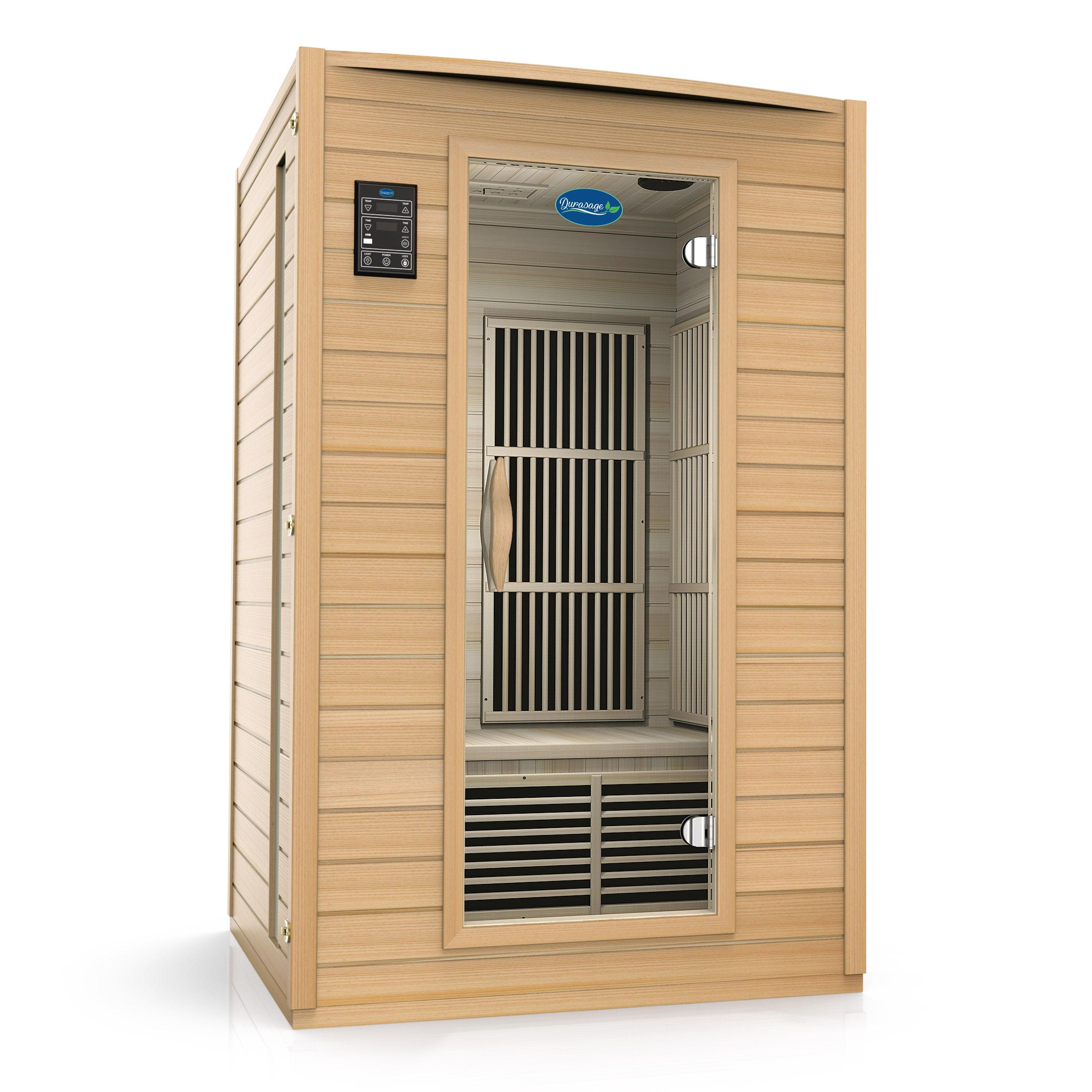 Far Infrared Sauna 2-Person | Canadian Hemlock Indoor Sauna with 6 Carbon Heaters & Premium Audio System | 1700 Watts
