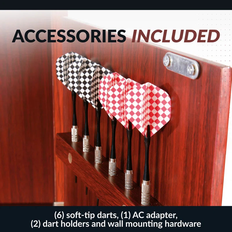 Electronic Dartboard and Cabinet Set with Darts