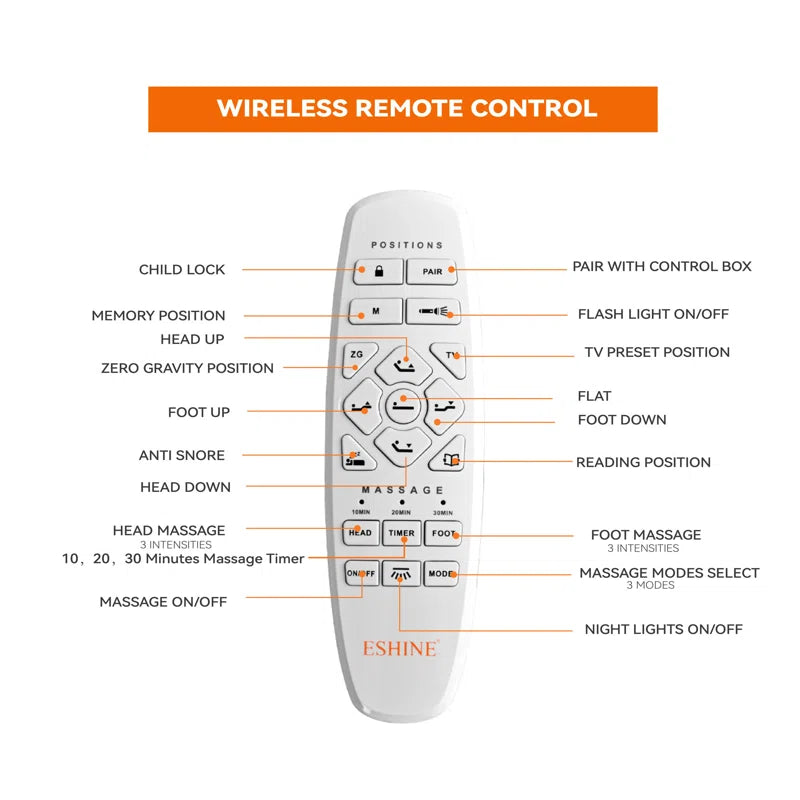 3000 Massaging Adjustable Bed with Wireless Remote
