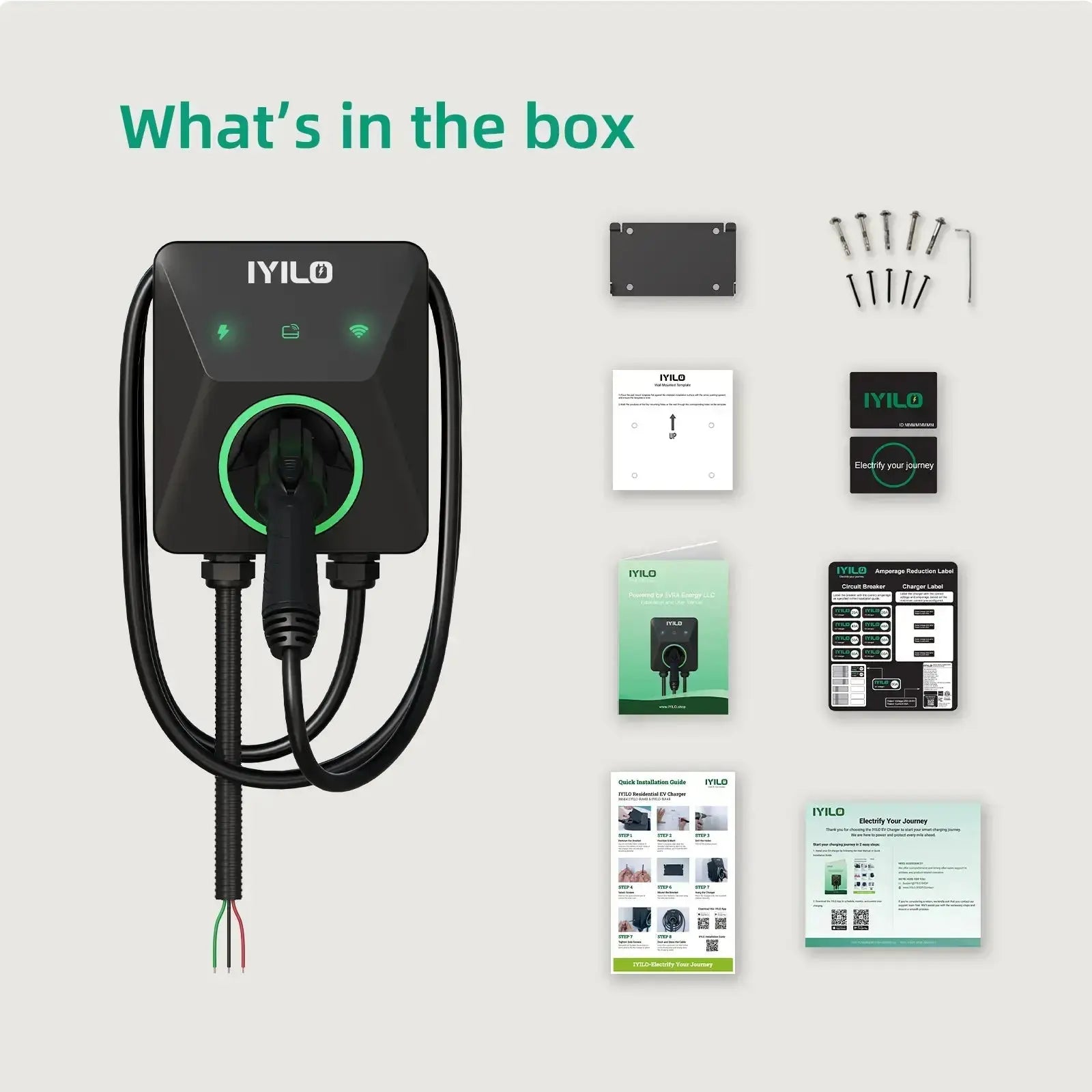 IYILO 48A Hardwired Level 2 EV Charger – Smart Fast Charging with Load Balancing & RFID Access