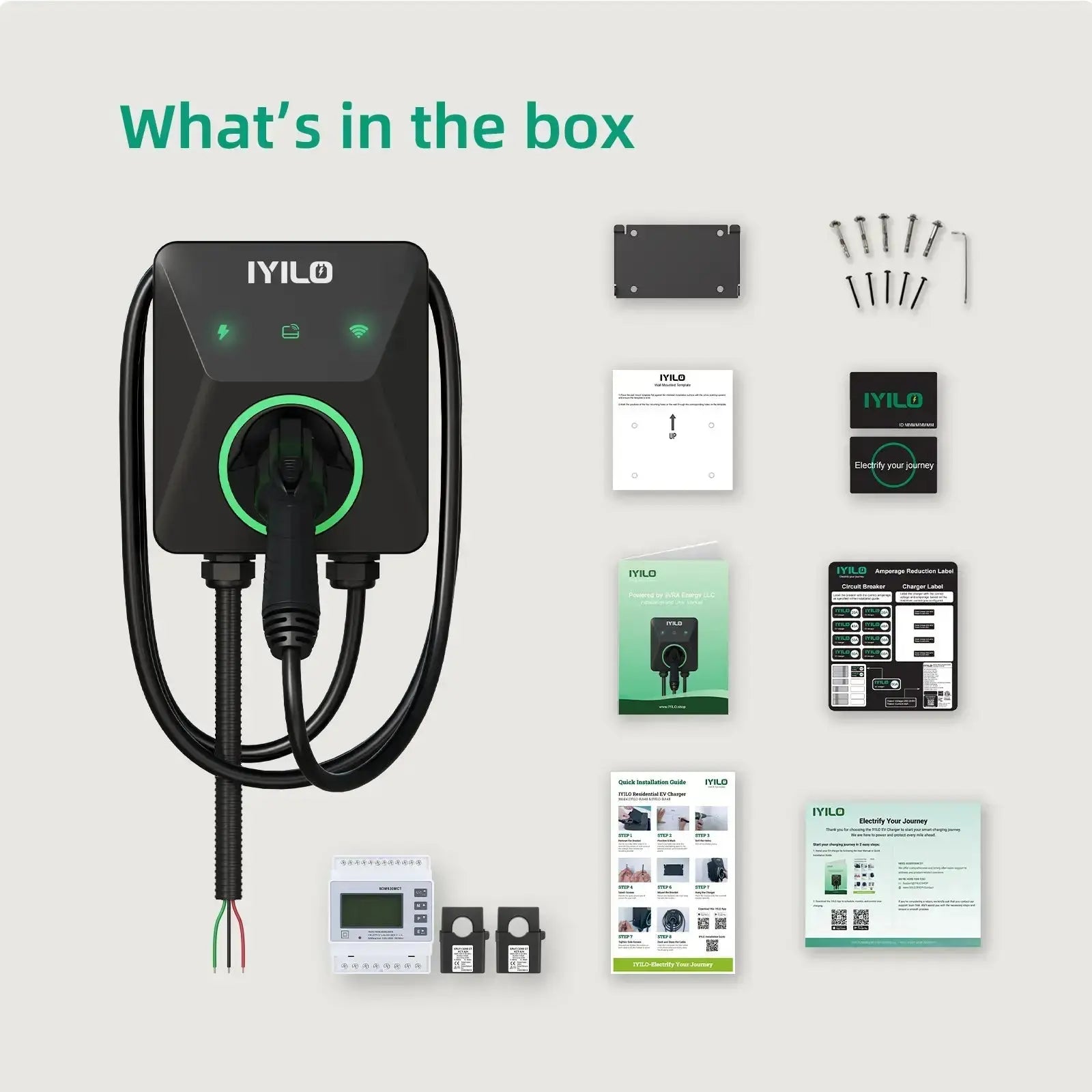 IYILO 48A Hardwired Level 2 EV Charger – Smart Fast Charging with Load Balancing & Energy Monitoring