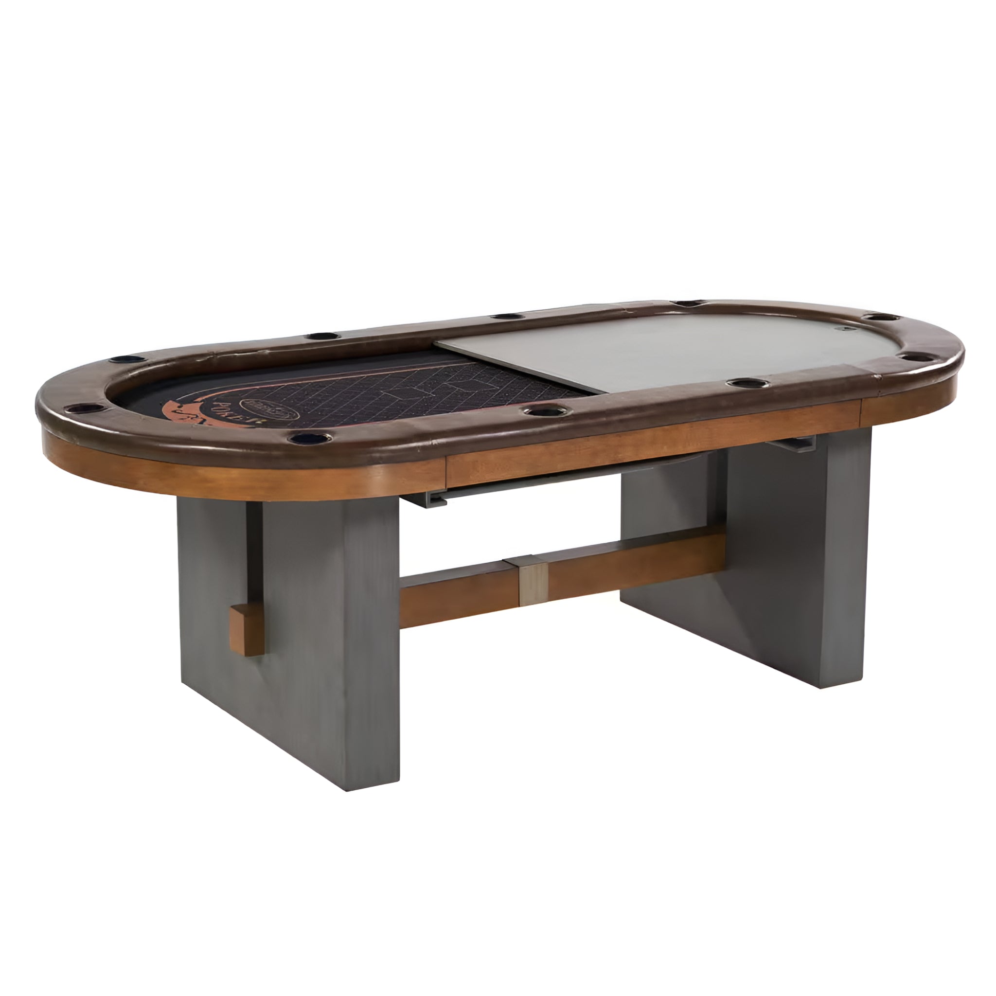 10-Player Poker Table with Dining Top – 87" Tournament-Style 2-in-1 Game Table