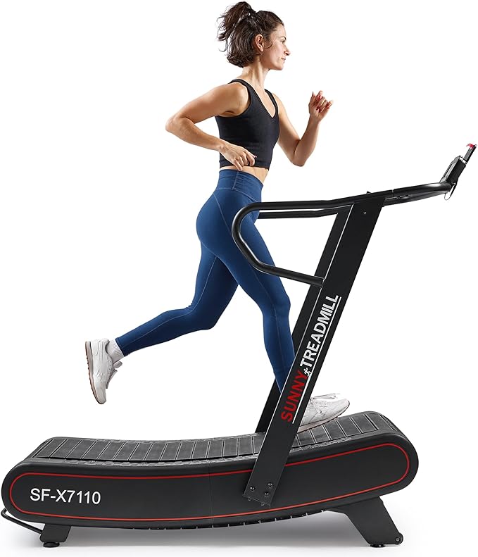 Sunny Health & Fitness SF-X7110 Curved Manual Treadmill with Magnetic Resistance – Non-Motorized, Heavy-Duty, Commercial-Grade, for Endurance Training