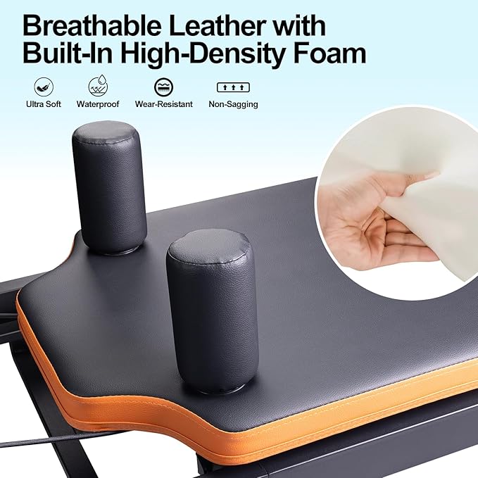 Foldable Pilates Reformer Machine for Home Gym Workouts - Suitable for Advanced and Beginners Users