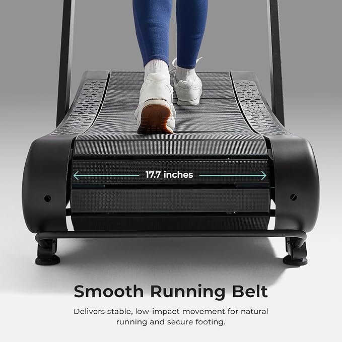 Sunny Health & Fitness SF-X7110 Curved Manual Treadmill with Magnetic Resistance – Non-Motorized, Heavy-Duty, Commercial-Grade, for Endurance Training