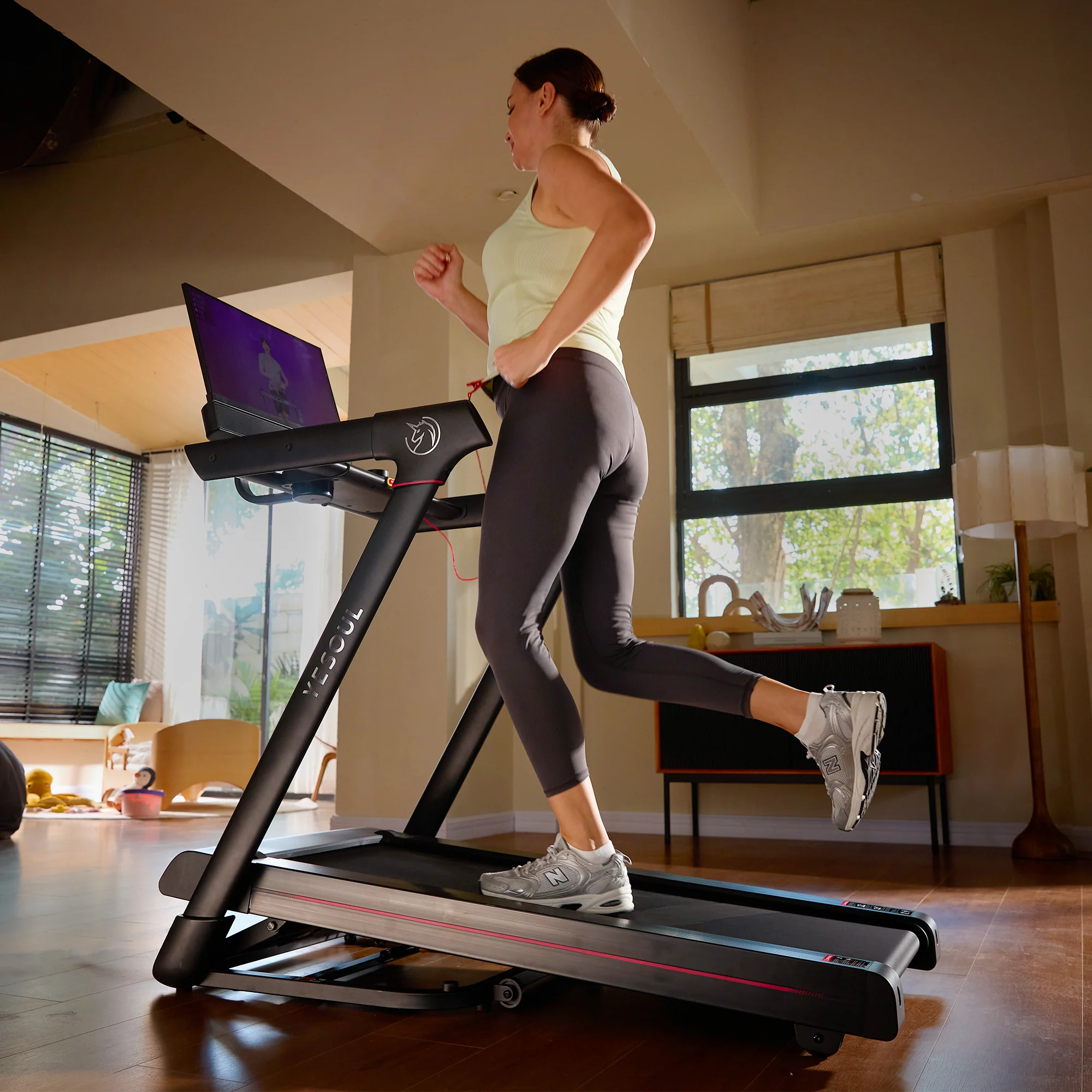 Yesoul T3S Plus Smart Treadmill – 21.5" FHD Screen, 10% Auto Incline & Quiet Brushless Motor