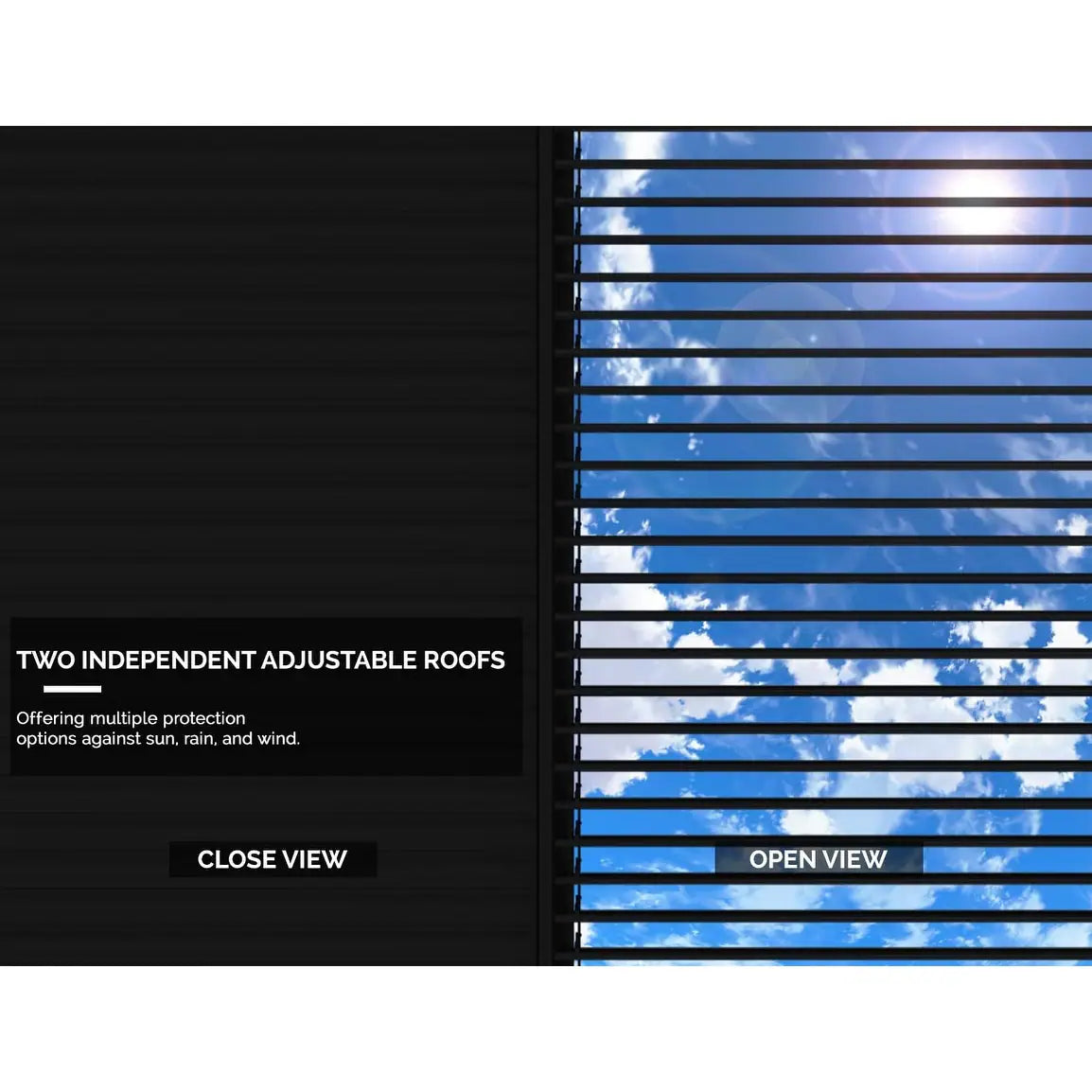 Gray Louvered Pergola Outdoor Aluminum Pergola with Adjustable Roof for Patio Gray Hardtop Gazebo