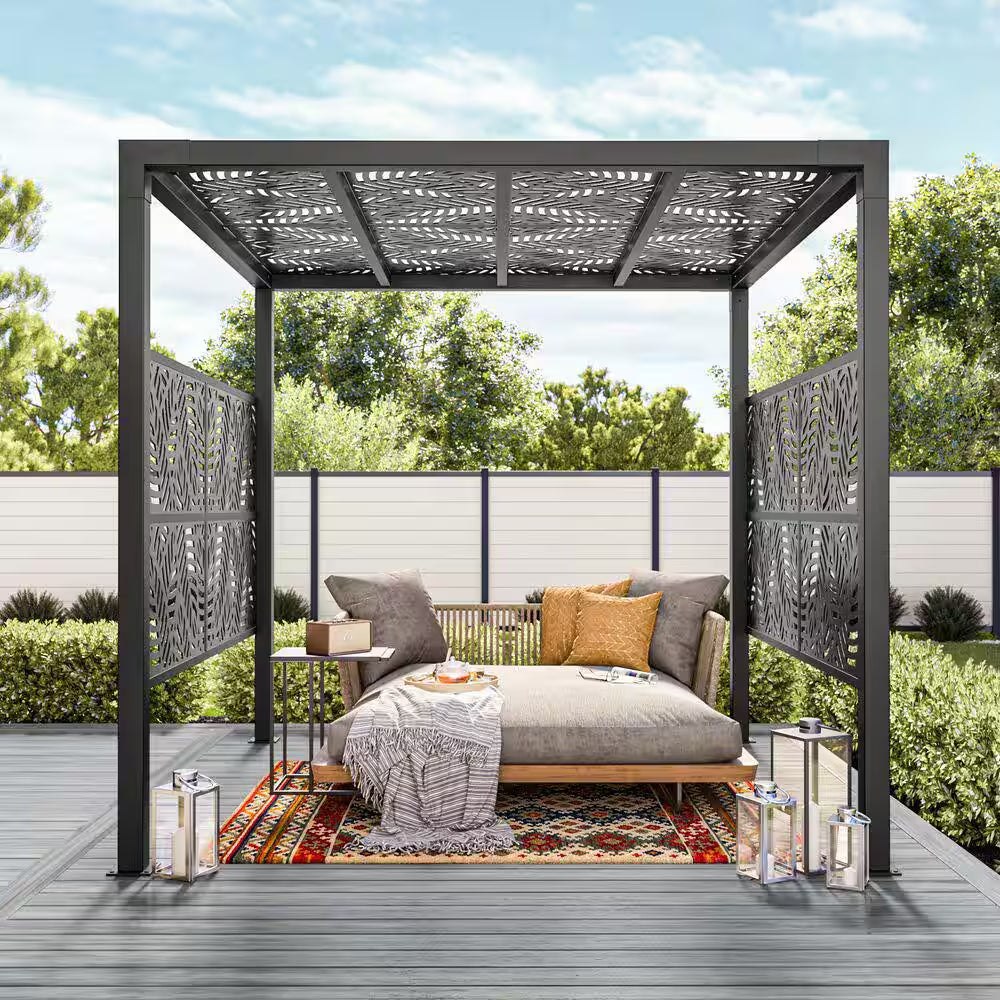 Matte Black Pergola Side Wall