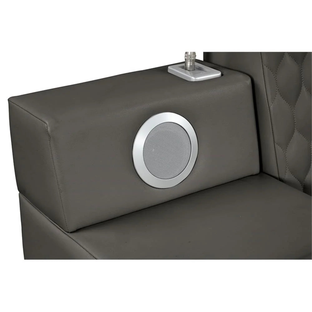 Smart Multifunctional Queen Size Bed Made with Wood in Gray