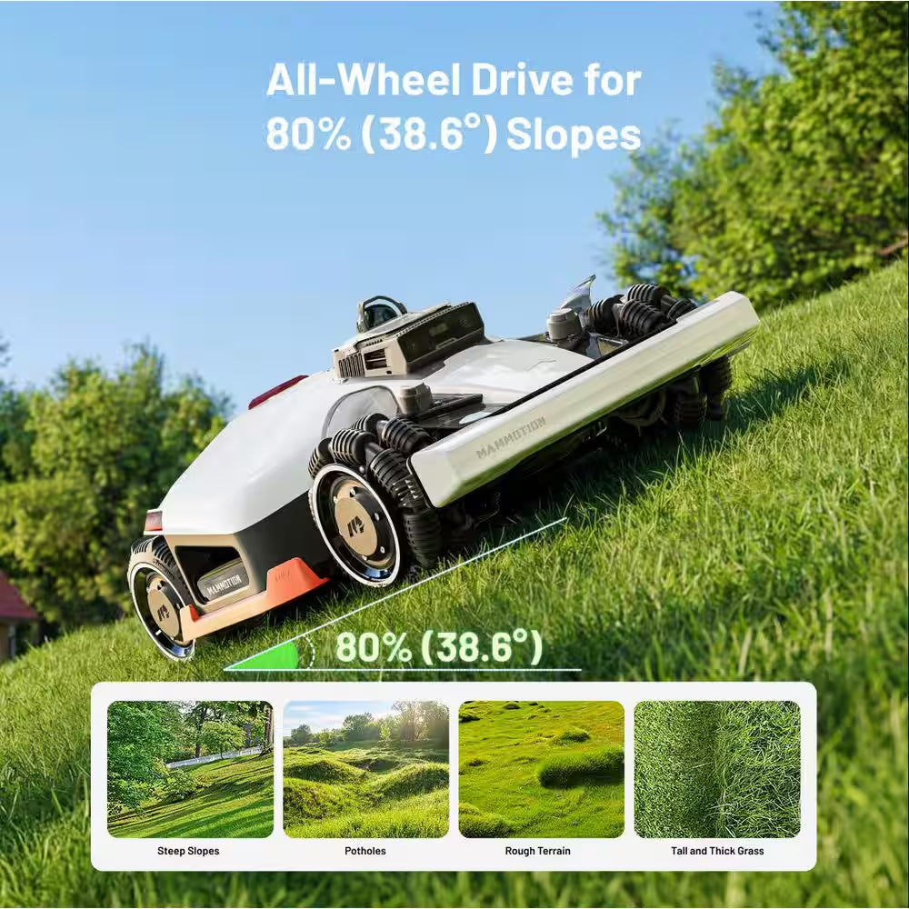 LUBA 3 AWD 5000 16 In. 360° Lidar Robot Lawn Mower (1-1/4 Acre), Adjustable Cutting Height (1 In. - 2.7 In.) AI Vision