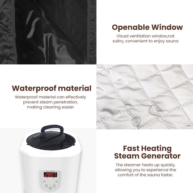 Blisspod Portable Pentagon Steam Sauna | Foldable Steam Sauna Tent with 1600W Steamer & Remote Control