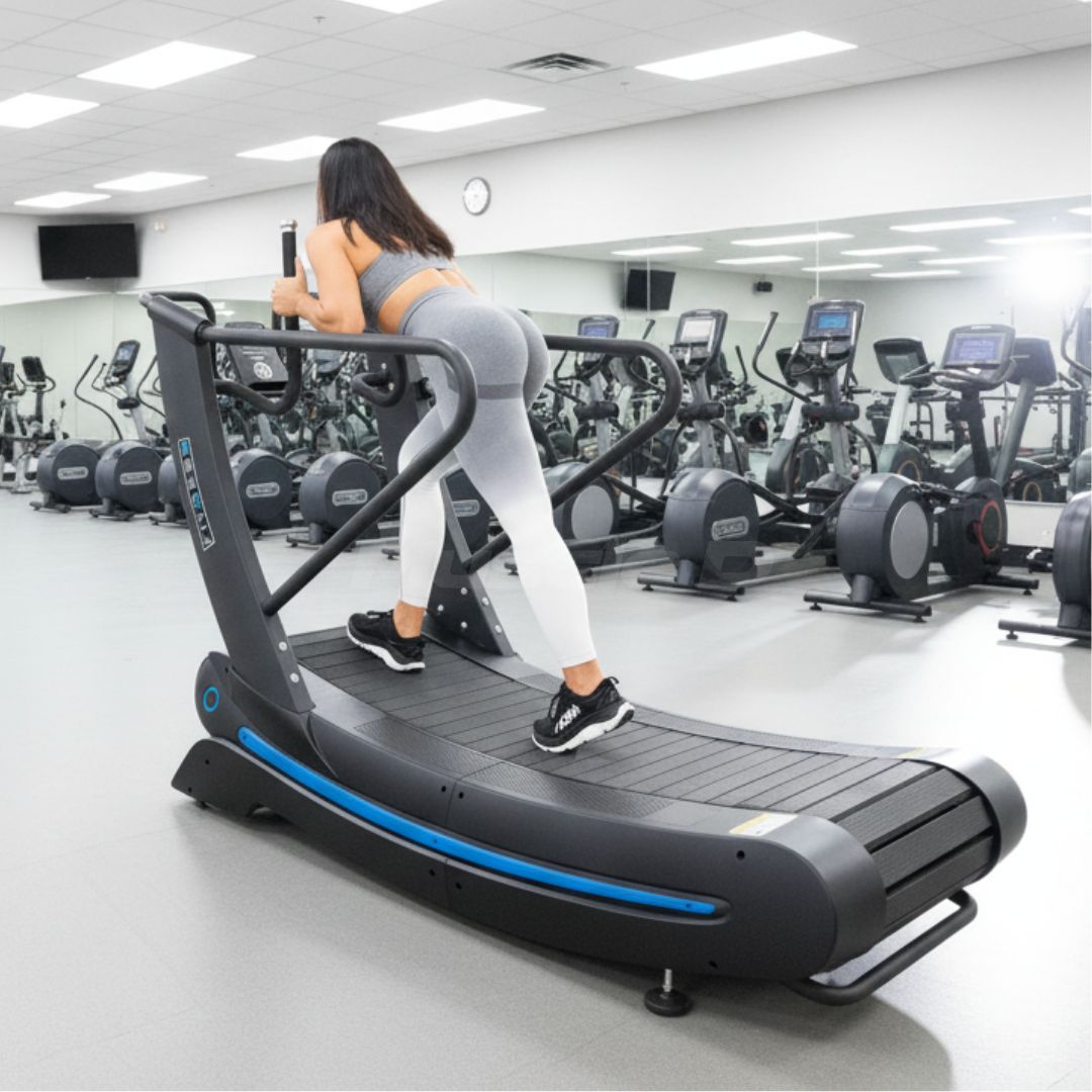 Muscle D Fitness PowerCurve Treadmill – Self-Powered Curved Treadmill with Adjustable Resistance