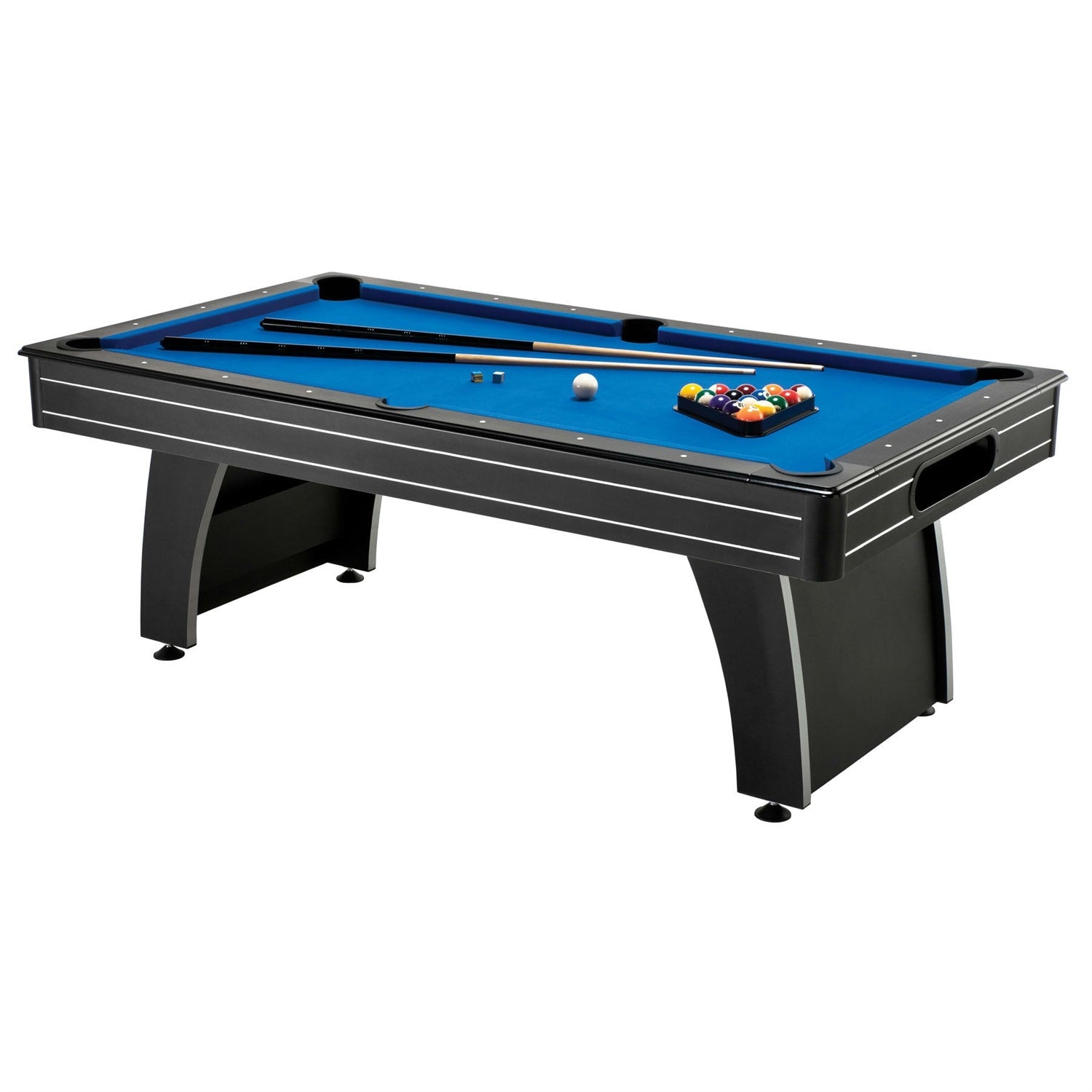 7 Ft Blue Top Pool Table – Arcade Style Billiard Table with Ball Return & Accessories