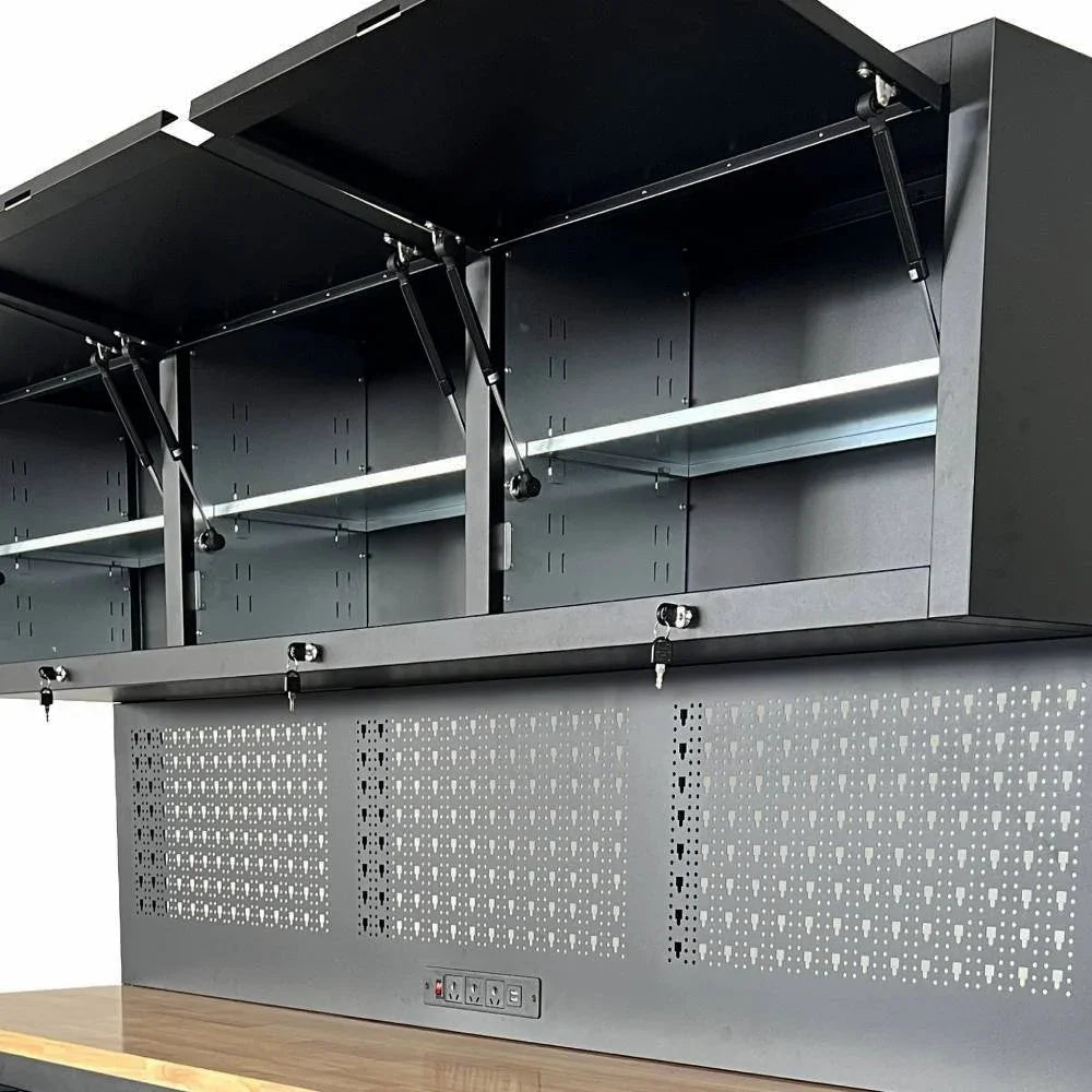 72" Rolling Tool Chest – Modular Cabinet & Multi-Use Workstation with Power & Pegboard