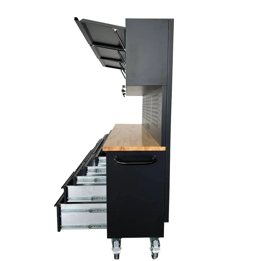 72" Rolling Tool Chest – Modular Cabinet & Multi-Use Workstation with Power & Pegboard