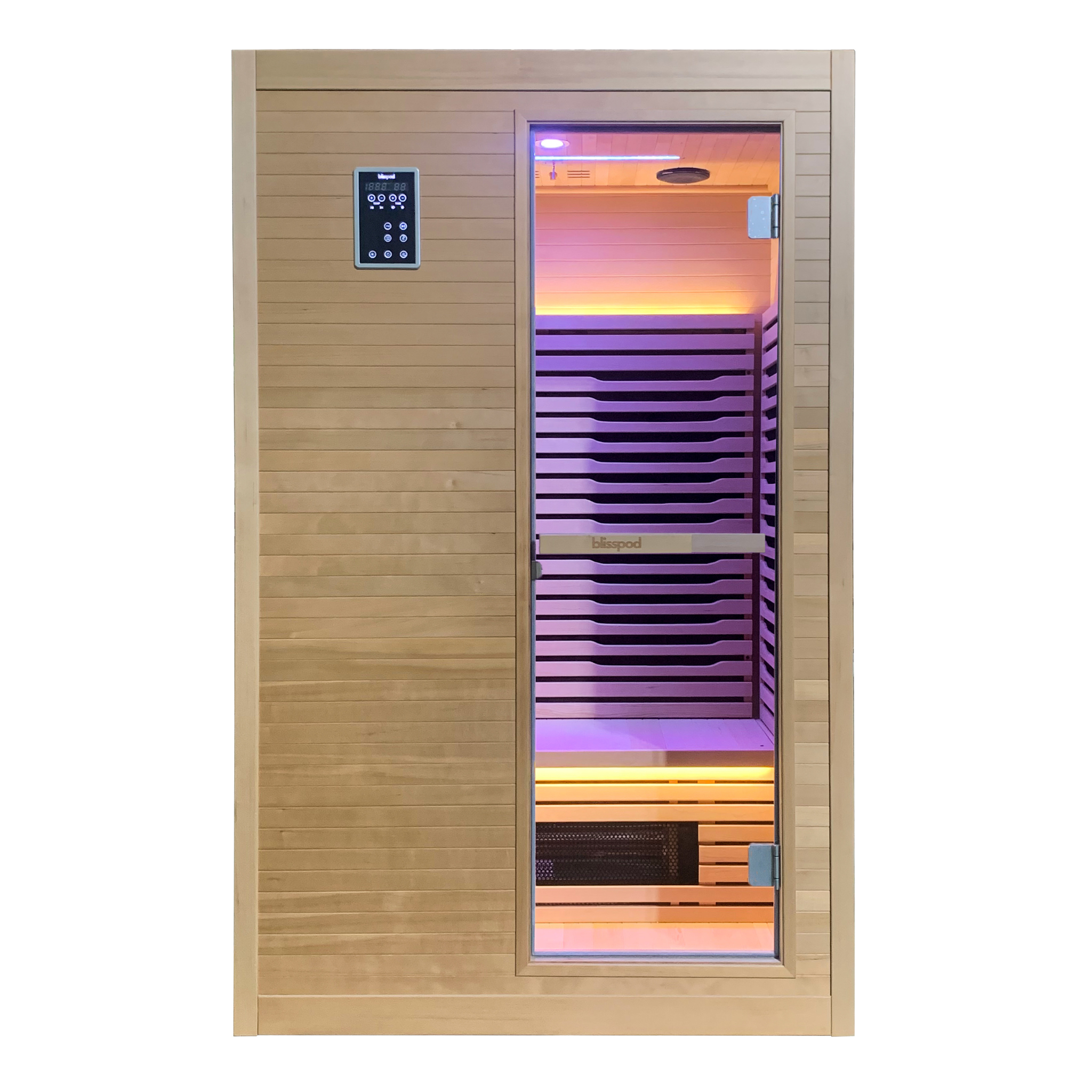 Blisspod Helsinki Deluxe Sauna Series – 2 Person Full Spectrum Infrared Sauna with Red Light Therapy