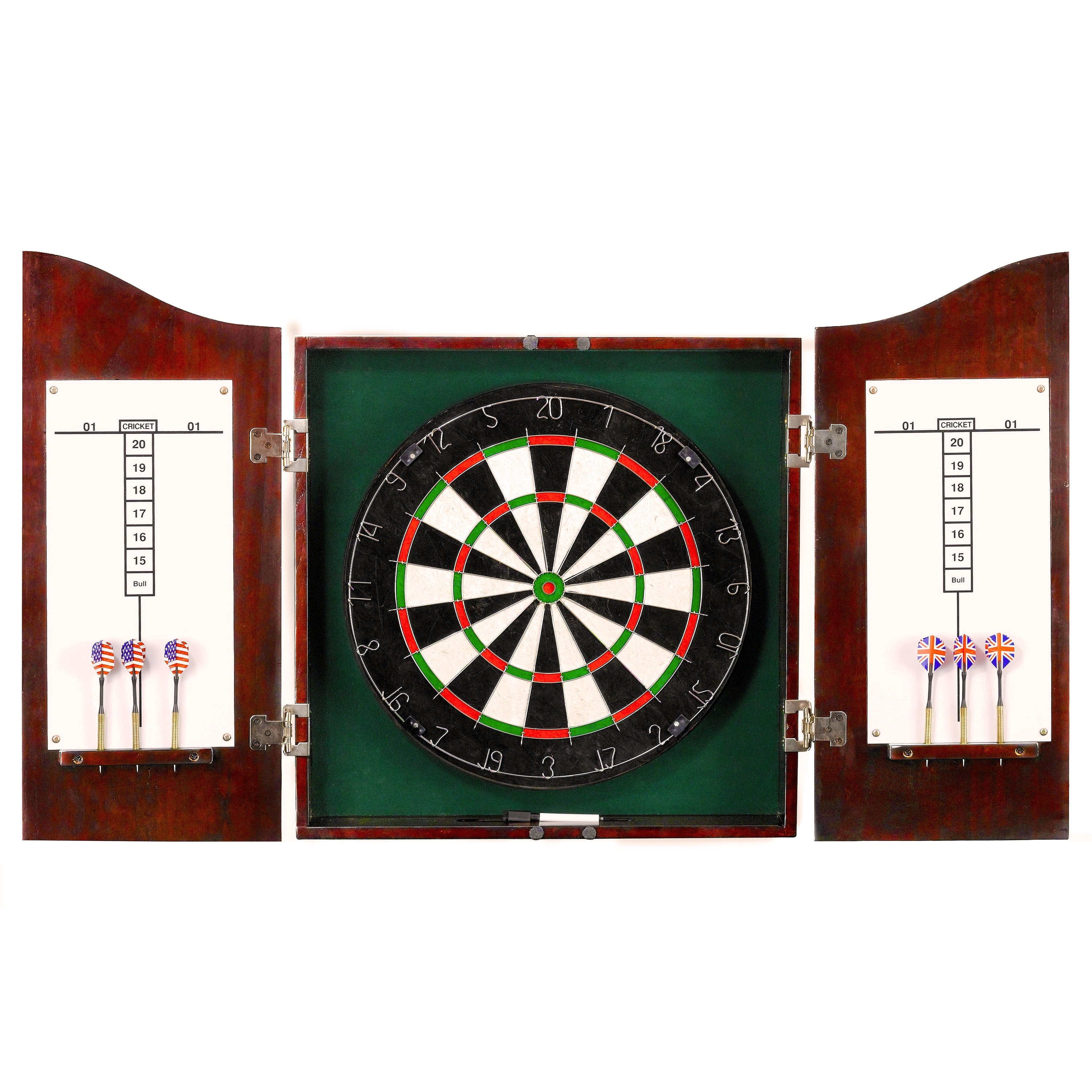 Centerpoint Solid Wood Dartboard and Cabinet Set - Dark Cherry Finish