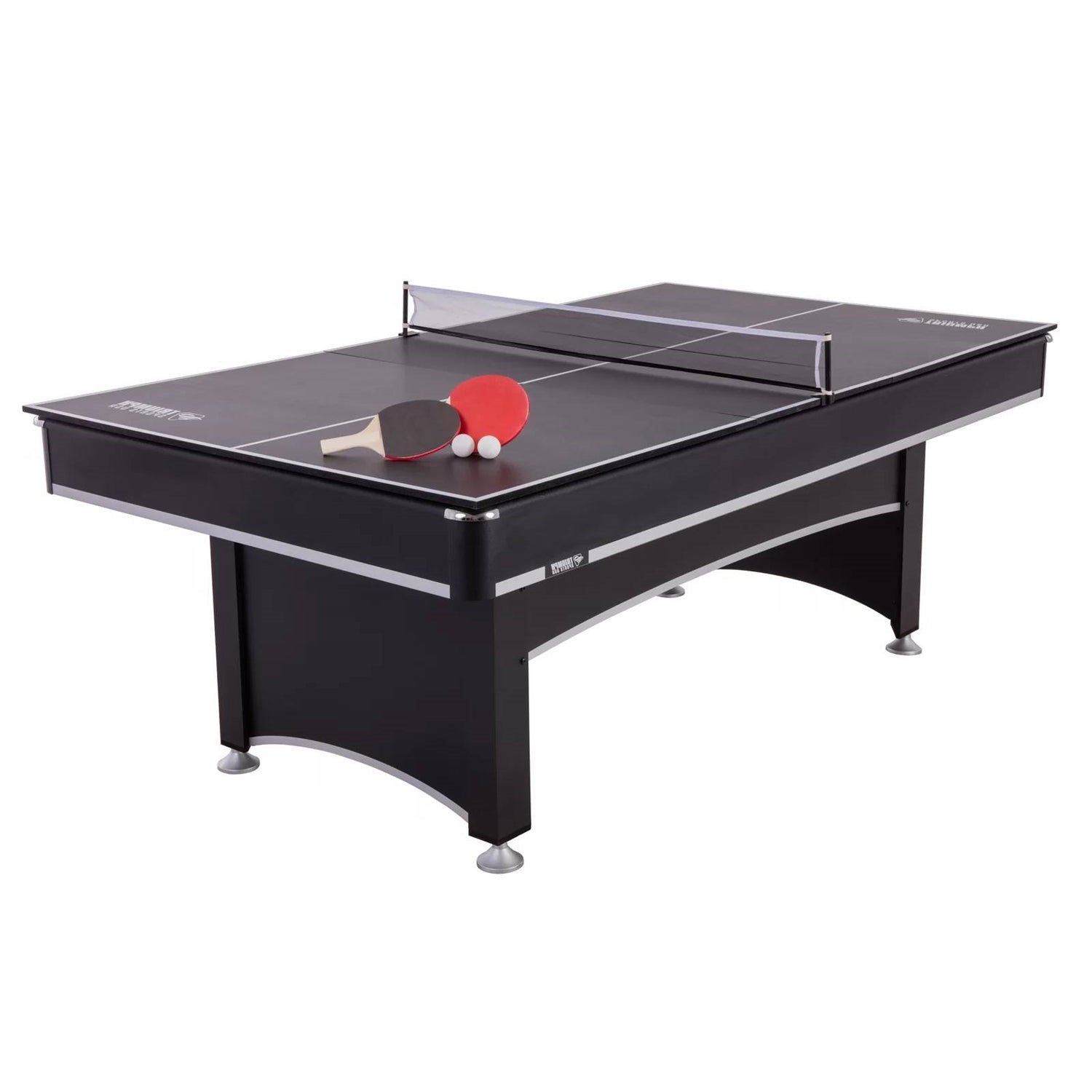 7 Ft 2-in-1 Pool Table with Table Tennis Conversion Top – Billiards & Ping Pong Set