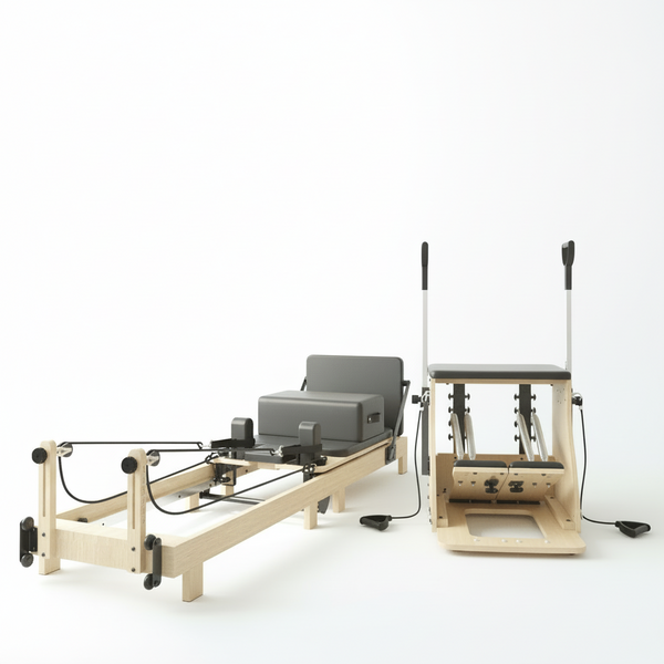 Pilates Reformer Machine with Chair – Wood Pilates Bed & Strength Trai