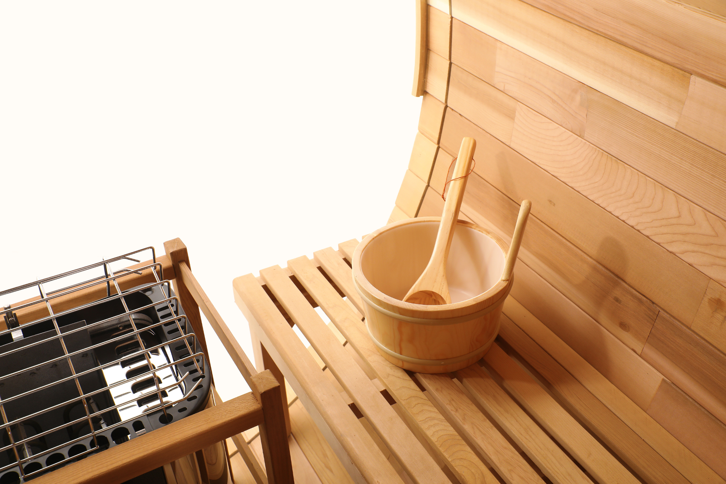 Blisspod Prague Series Barrel Sauna - 4 to 6 Person | Outdoor Canadian Red Cedar Steam Sauna with Full Glass Back