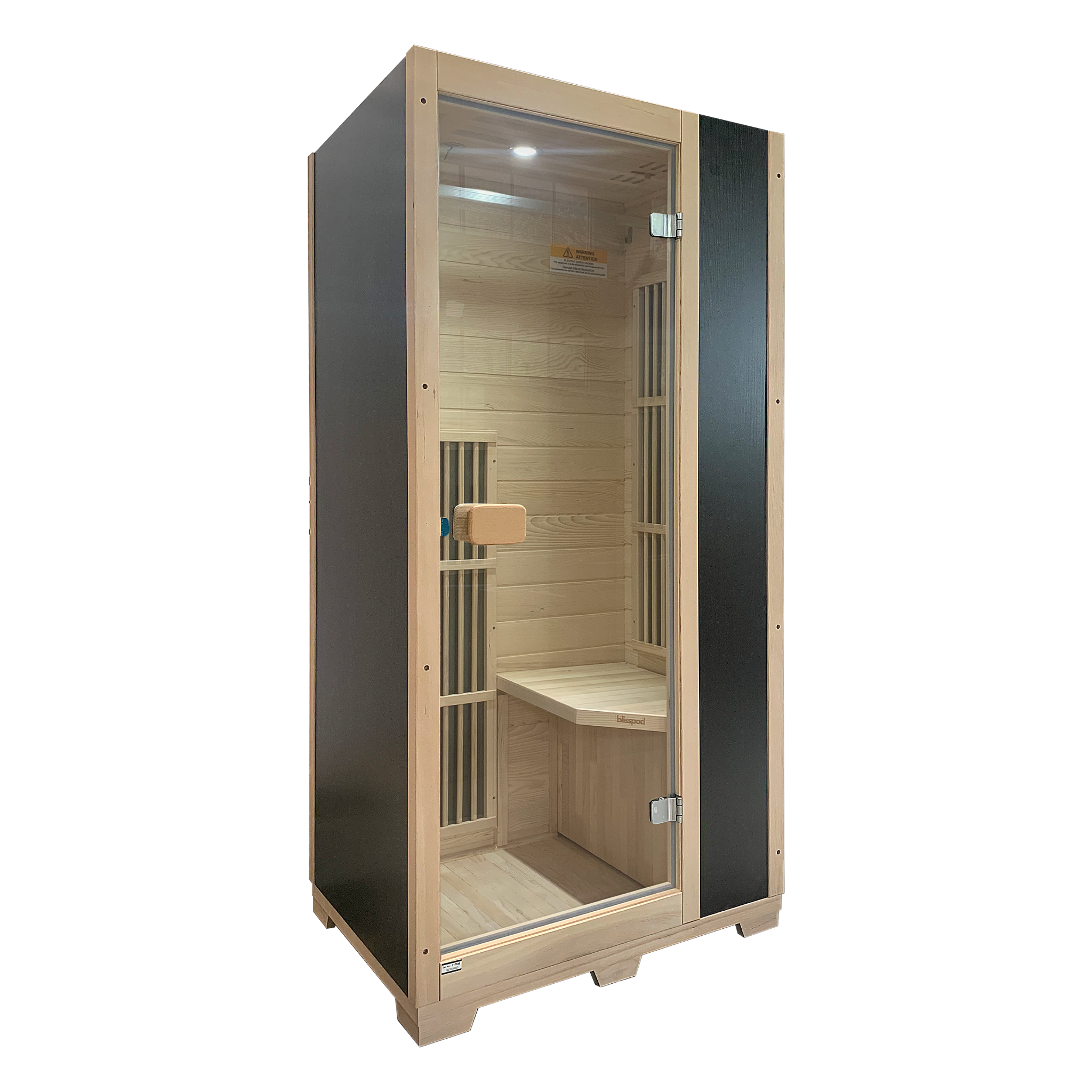 Blisspod Vienna Series 1-Person Far Infrared Sauna | Compact Canadian Hemlock Indoor Sauna