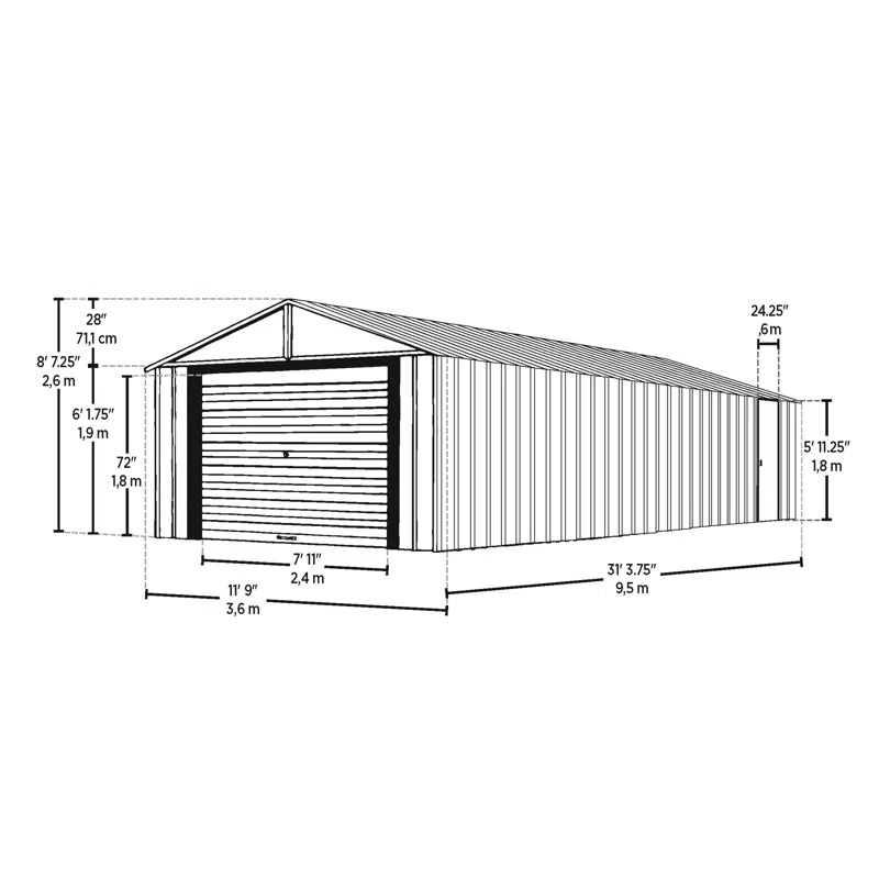 Murryhill 12 X 31 Garage, Steel Storage Building