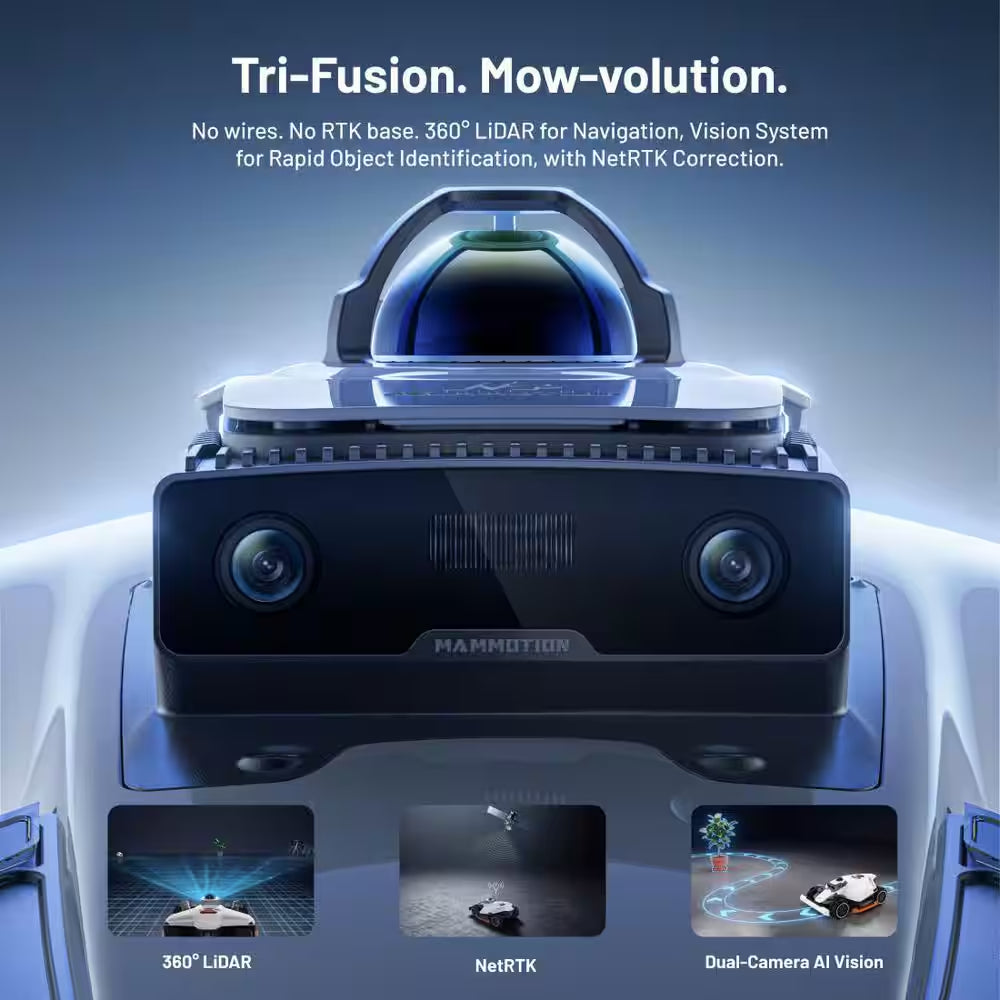 LUBA 3 AWD 5000 16 In. 360° Lidar Robot Lawn Mower (1-1/4 Acre), Adjustable Cutting Height (1 In. - 2.7 In.) AI Vision