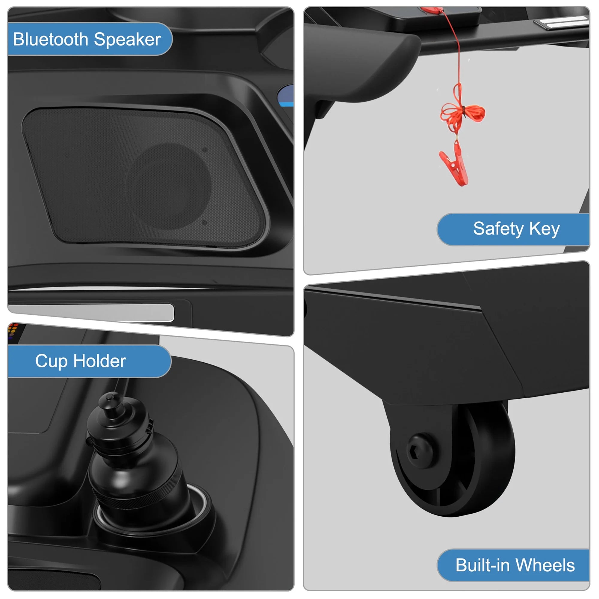 Superfit 4.75HP Electric Folding Treadmill W/APP Auto Incline Preset Programs Speakers