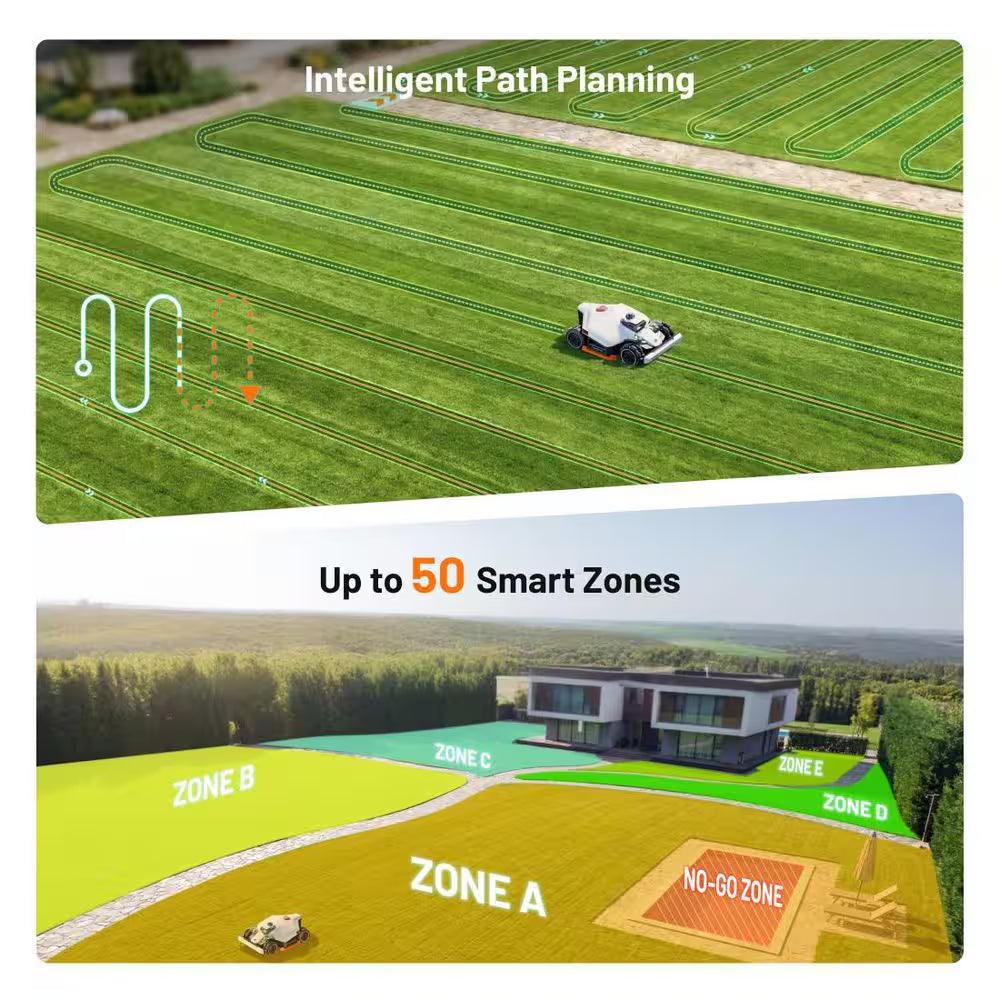 LUBA 3 AWD 5000 16 In. 360° Lidar Robot Lawn Mower (1-1/4 Acre), Adjustable Cutting Height (1 In. - 2.7 In.) AI Vision