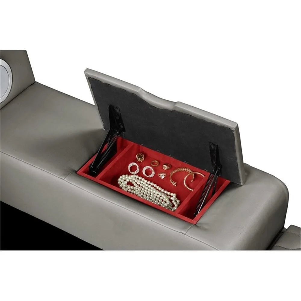 Smart Multifunctional Queen Size Bed Made with Wood in Gray