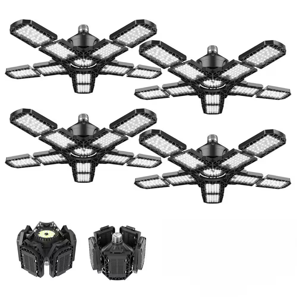 180W LED Garage Hanging Work Light 18000 Lumen Adjustable Ceiling Fixture, E26/E27,120 Volt, 4.5 In., Tool Only, 4-Pack