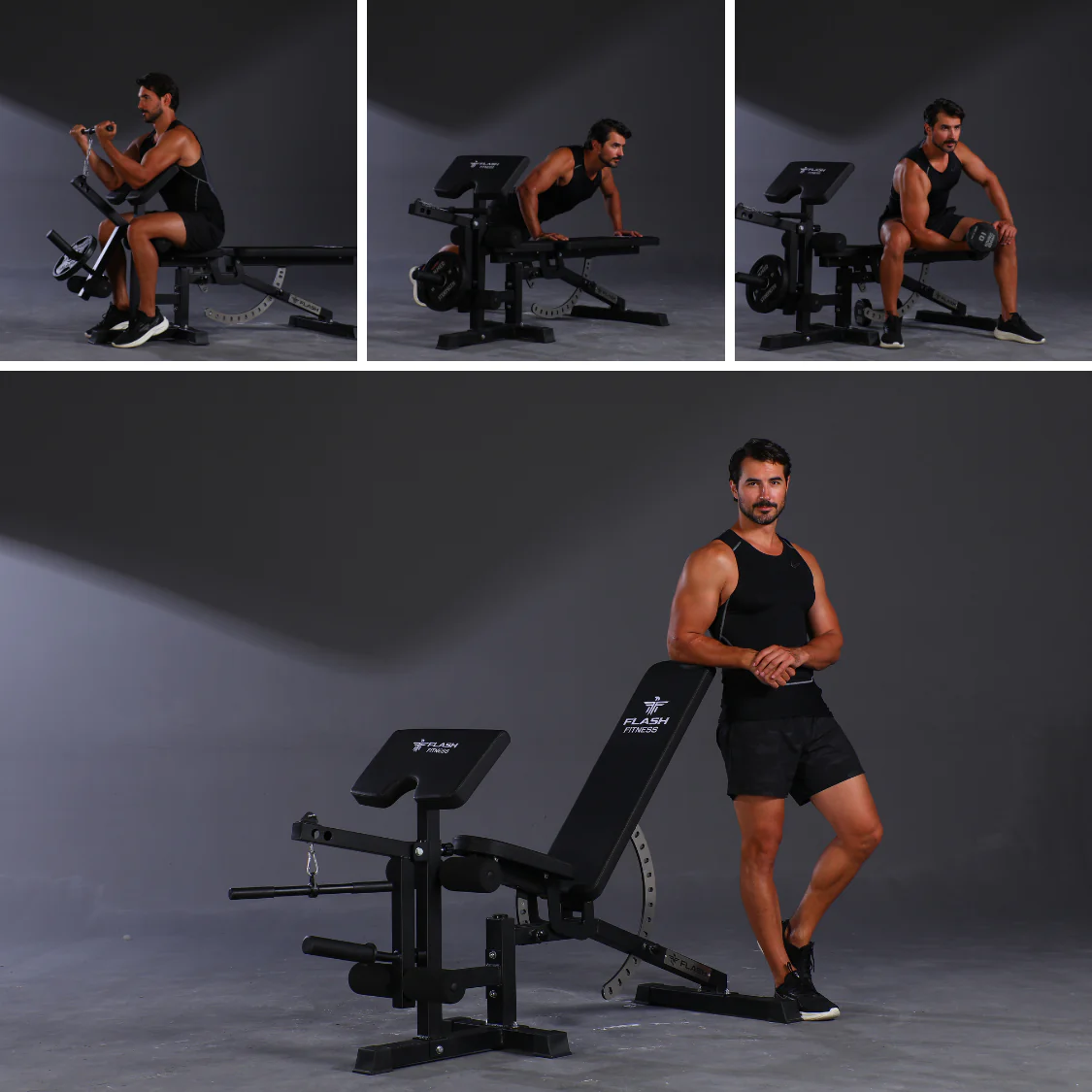 Flash F30 All-In-One Trainer Smith Machine Combo Package – Complete Home Gym with Bench & Dual Weight Stacks